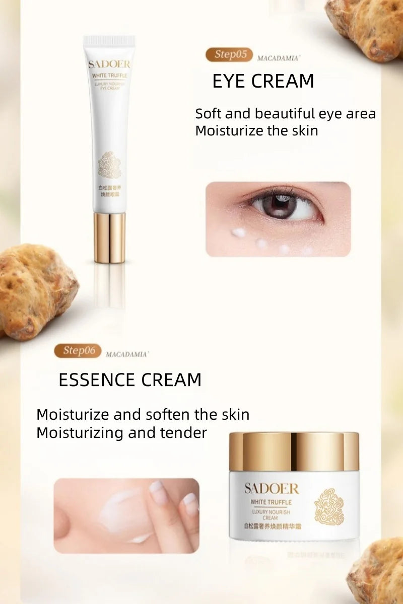 White Truffle Skin Care Six-Piece Set, Rich in Centella Asiatica Extract, Niacinamide and Other Skin-Friendly Ingredients, Paired with Various Beautifying and Moisturizing Ingredients to Replenish the Skin's Moisture, Leaving