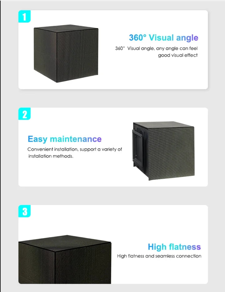 P2.5 Indoor 5 Sided 320x320mm LED Cube Smart Advertising LED Display for Retail Store