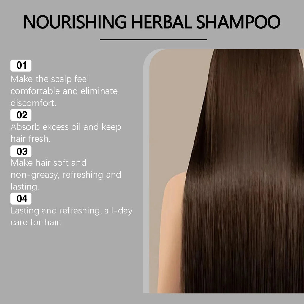 Hoegoa Herbal Shampoo Deep Cleaning Soft Smoothing Frizz Repair Damaged Hair Nourishing Mild Volumizing Hair Care Shampoo 120ml