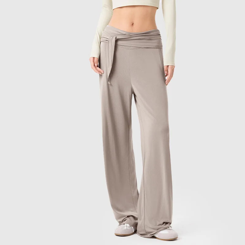 Women High Waisted Yoga Pants Loose Wide Leg Adult Sportwear Casual Outdoor Gym Fitness Soft Breathable Running Trousers