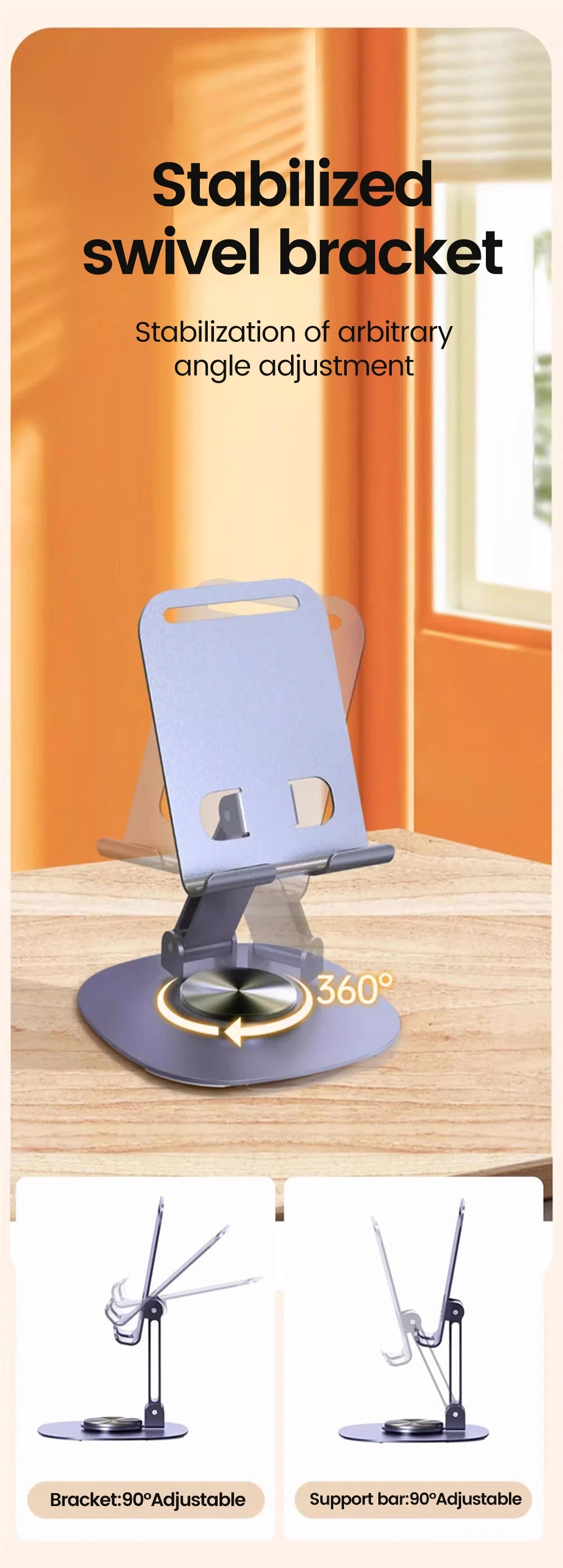 Elough 360° Rotation Portable Tablet Holder For iPad iPhone 15 Xiaomi Folding Lazy Desktop Live Mobile Phone Stand Mount Bracket