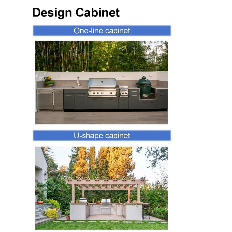 YG Custom Wholesale Supplier Stainless Steel Outdoor Kitchen Cabinet BBQ Island One Stop Complete Set Commercial or Home