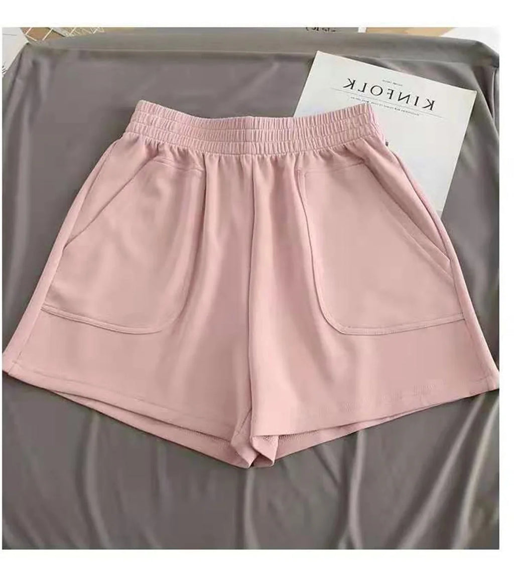 Women Summer 2026 Loose Slim Drawstring Hot Pants Korean High Waisted Wide Leg Casual Versatile Sports Shorts for Outdoor Wear