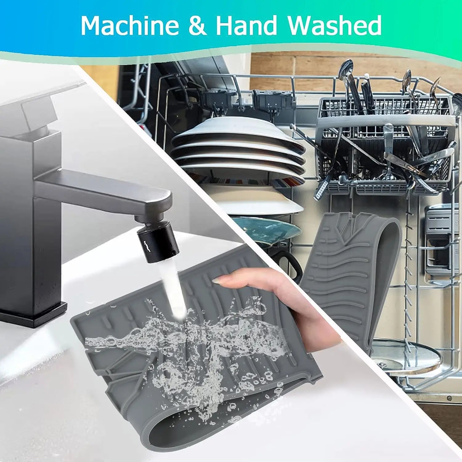 Kitchen Long Silicone Sink Faucet Mat Splash Guard for Absorbent Sink Countertop Protectors Mat Kitchen Gadgets