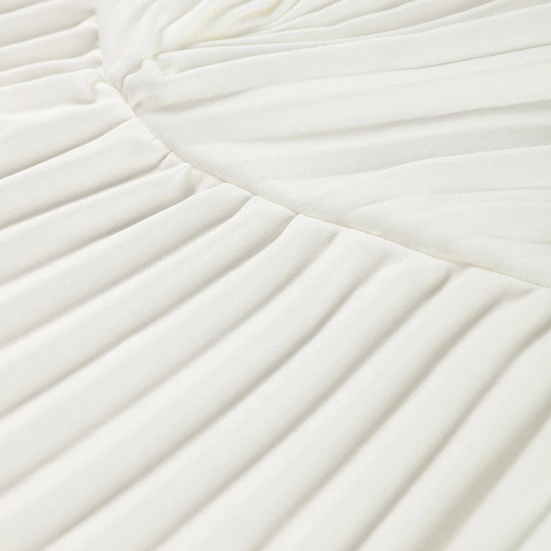Elegant Solid Pleated Off Shoulder Long Dresses for Women Chic Sleeveless Backless Female Maxi Dress Summer New Beach Party Robe