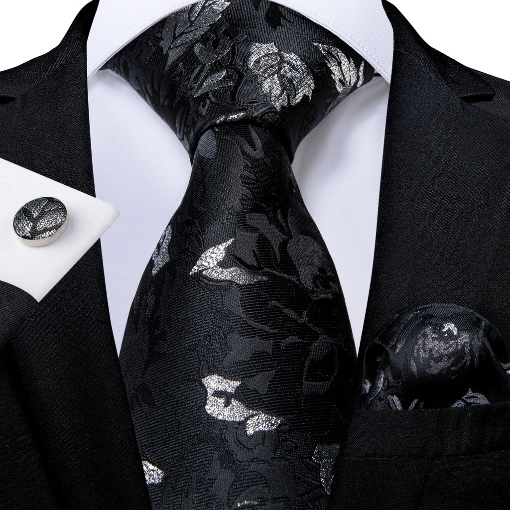 8cm Men's Polyester Ties Pocket Square Cufflinks Green Gold Paisley Wedding Party Accessories Necktie Gift