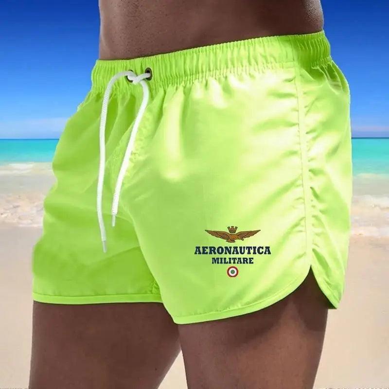 2024 Men's Fashion Printed Swimming Shorts Quick-Drying Beach Suit Breathable Drawstring Pocket