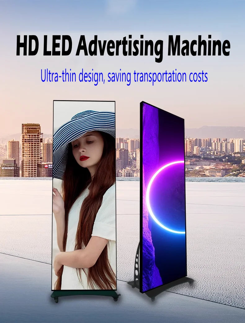 High Refresh Indoor GOB LED Poster Display Screen 640x1920mm High-Definition Multi-Unit Splicable for Business & Entertainment
