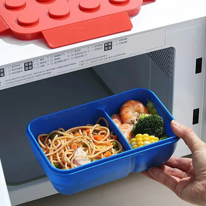 Lunch Box DIY Building Block Portable Modular for Children Student Outdoor Picnic Bento Food Storage Container Fruit Salad Box