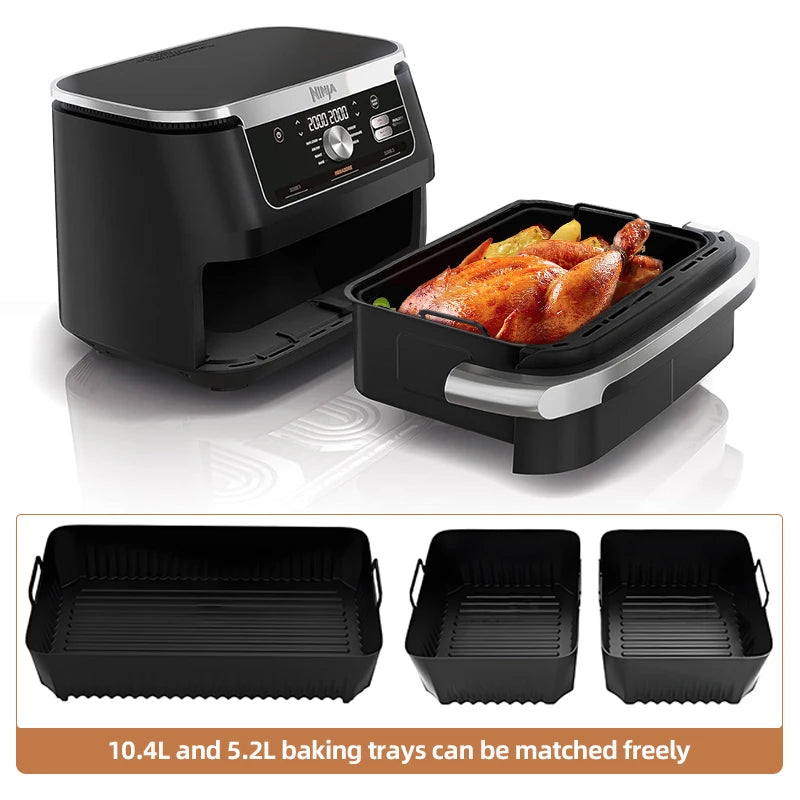 Silicone Air Fryer Liner for NinjaAF500 Non Stick Heat Resistant Easy to Clean Cooking Accessory Air Fryer Basket Air Frying Pan