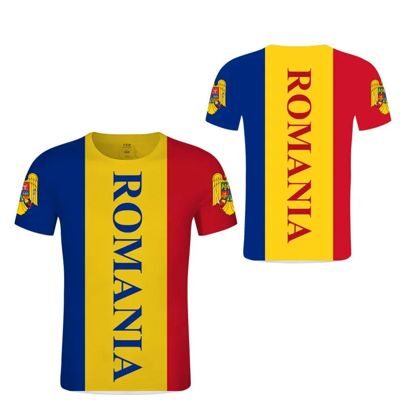 Romania Football Jersey Romanian Eagle Coat Of Arms T Shirt Rumania Flag Emblem Soccer Club T-shirt Men's Tops Women Tee Shirts