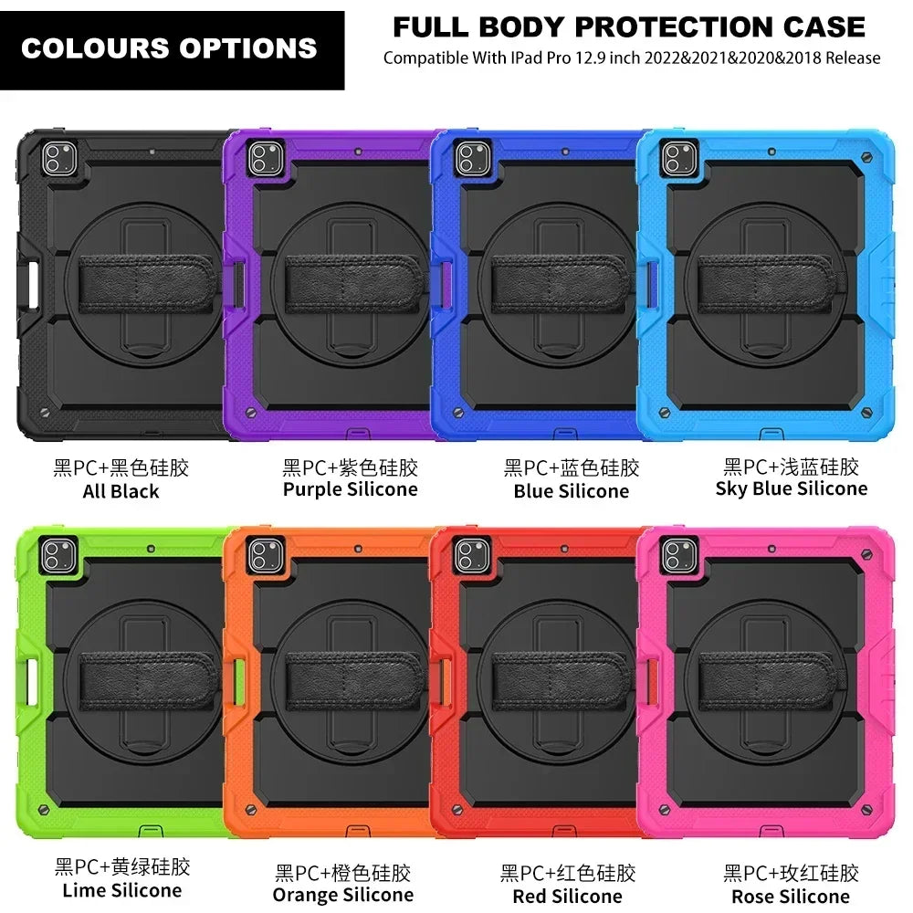 360 Rotation Kids Stand Tablet Case for 2026 New IPad Air 8 M4 11 13 inch , For iPad A19 12th 11th 10th A16 Air 7 6 M3 M2 Cover
