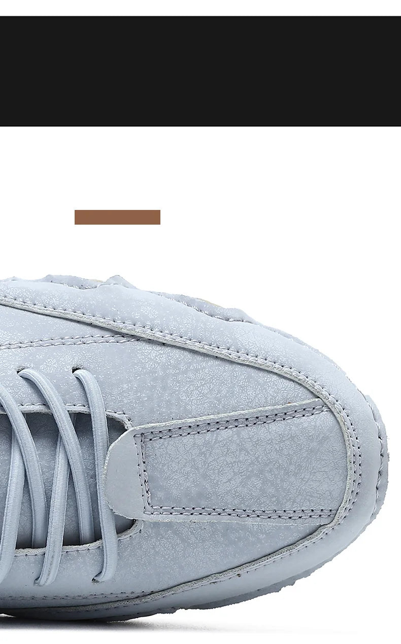 Men Leather Casual Shoes Luxury Low Top Sneakers Comfortable Mens Shoes Big Size Designer Loafers Moccasin Shoe Man 2026 New