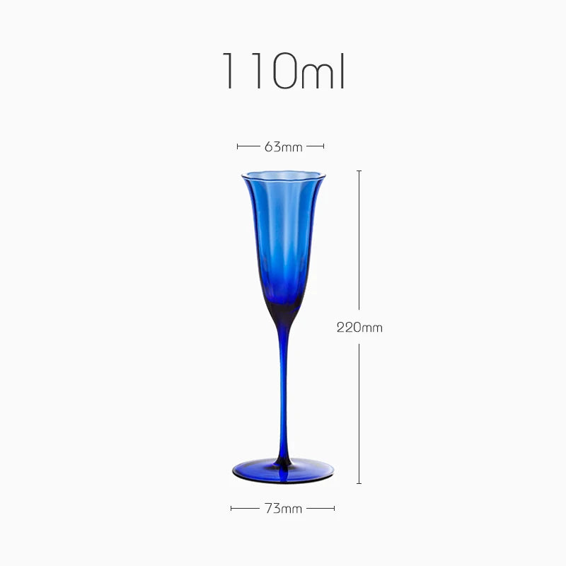 Sapphire Blue Wine Glasses Goblets niche Flowers Red Wine Glasses Crystal Glass Cocktails Martini Glasses Cup