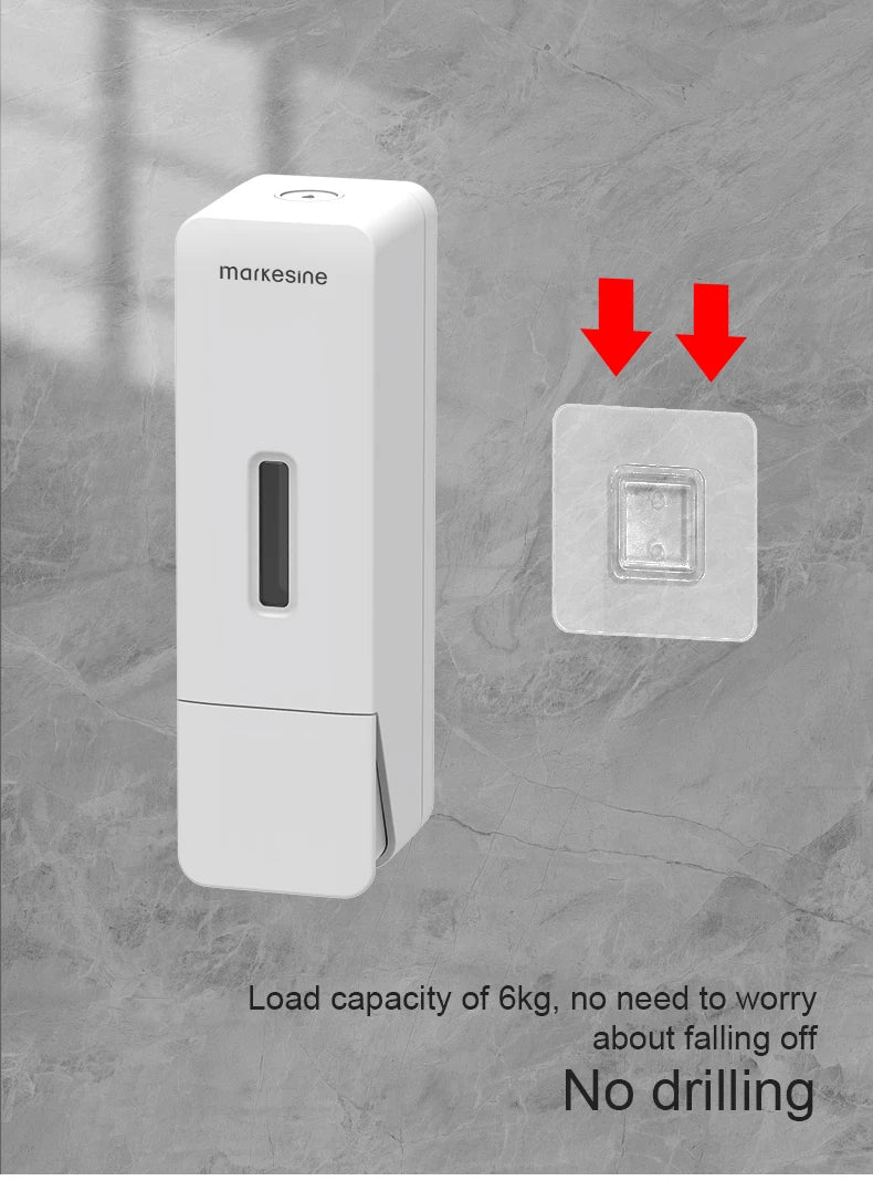 Liquid Dispensing Bottle Shower and Lotion Dispenser Waterproof Shampoo Gel Container Wall Mount Manual Press Soap Dispenser