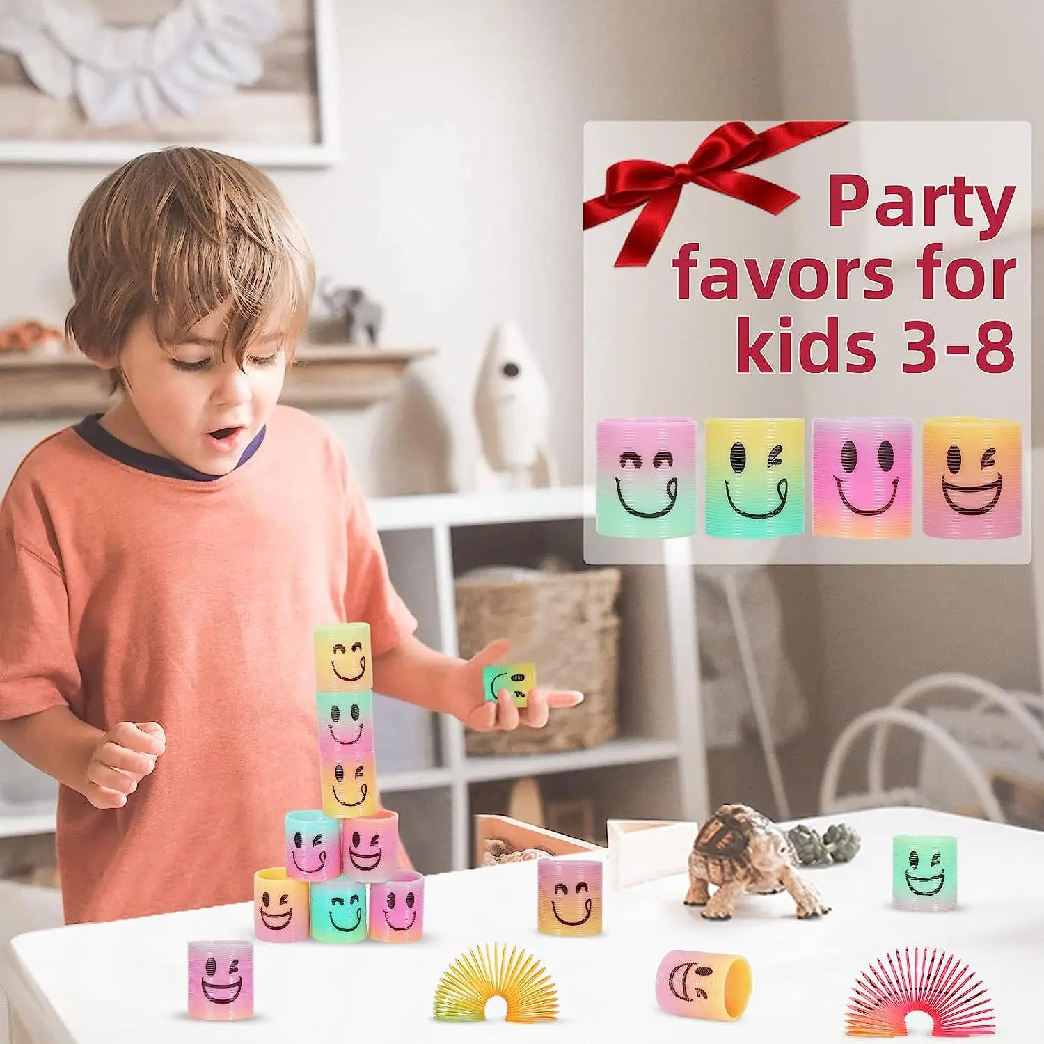 Multi-Size Rainbow Magic Spring Ring Toys Children's Birthday Party Gifts Guest Giveaways Small Gifts Pinata Flexible Fun Toys