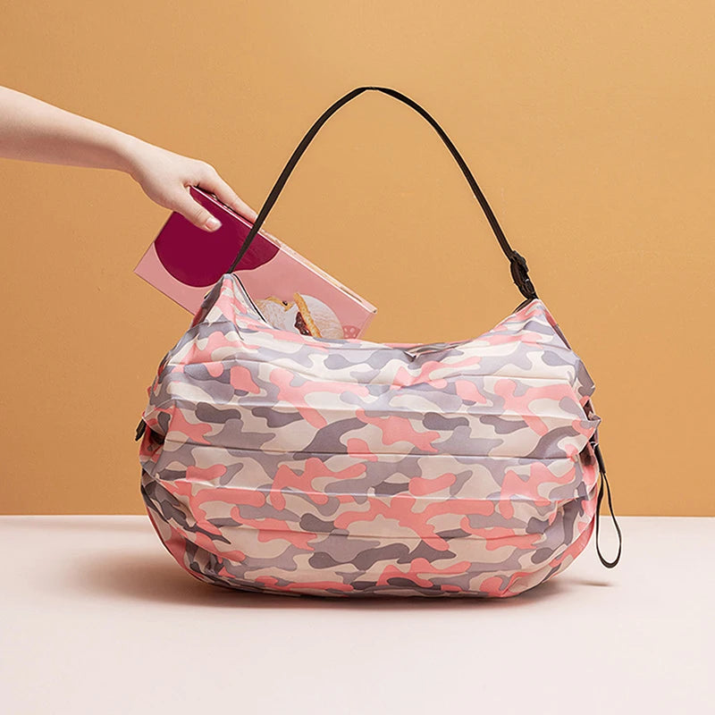 Portable Shopping Bag Large Capacity Foldable Storage Shoulder Bag Travel Handbags With Handle Outdoor EDC Camp Beach Bag