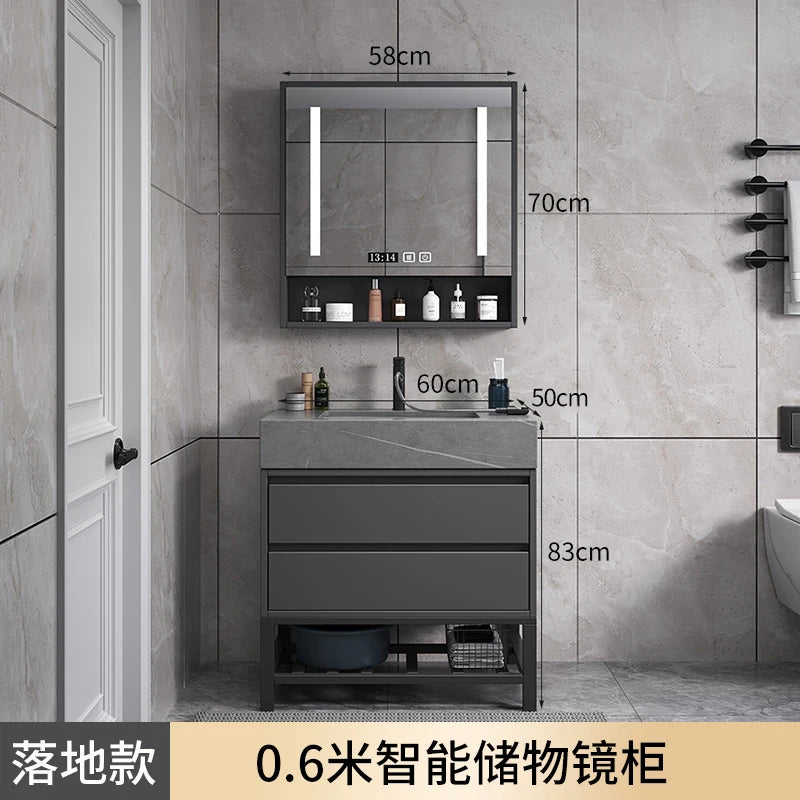 Washbasin Floor Bathroom Cabinets Vintage Drawer Light Toilet Bathroom Cabinets Intelligence Partition Mobiletto Bagno Furniture
