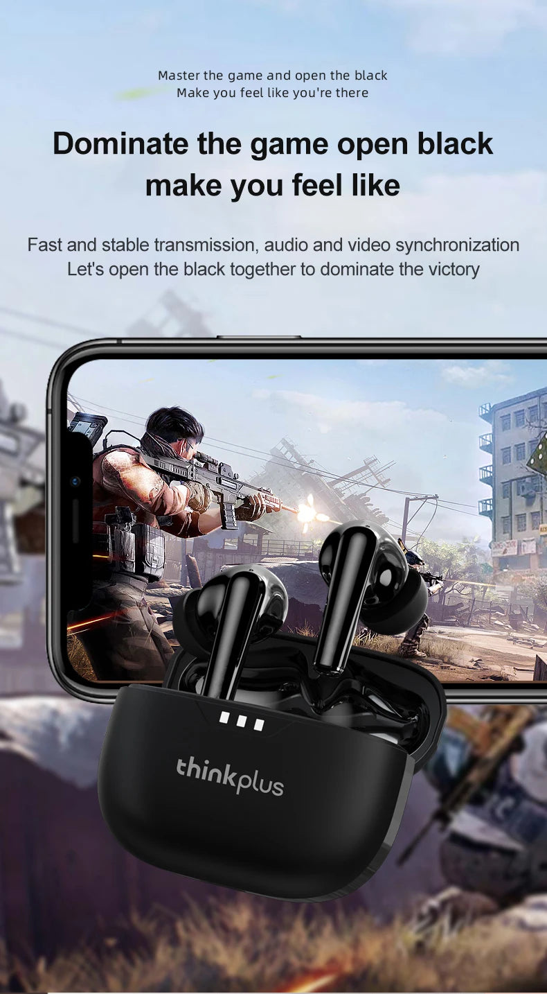 Lenovo Earphones TWS Wireless Bluetooth 5.3 Earbuds HiFi Stereo Noise Reduction Headphones Touch Control HD Call with Mic New