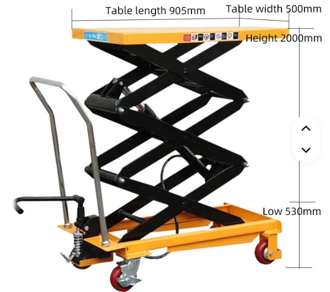 Portable Lifting Platform, Manual Hydraulic Warehouse Hoist, Small Loading Flatbed Vehicle