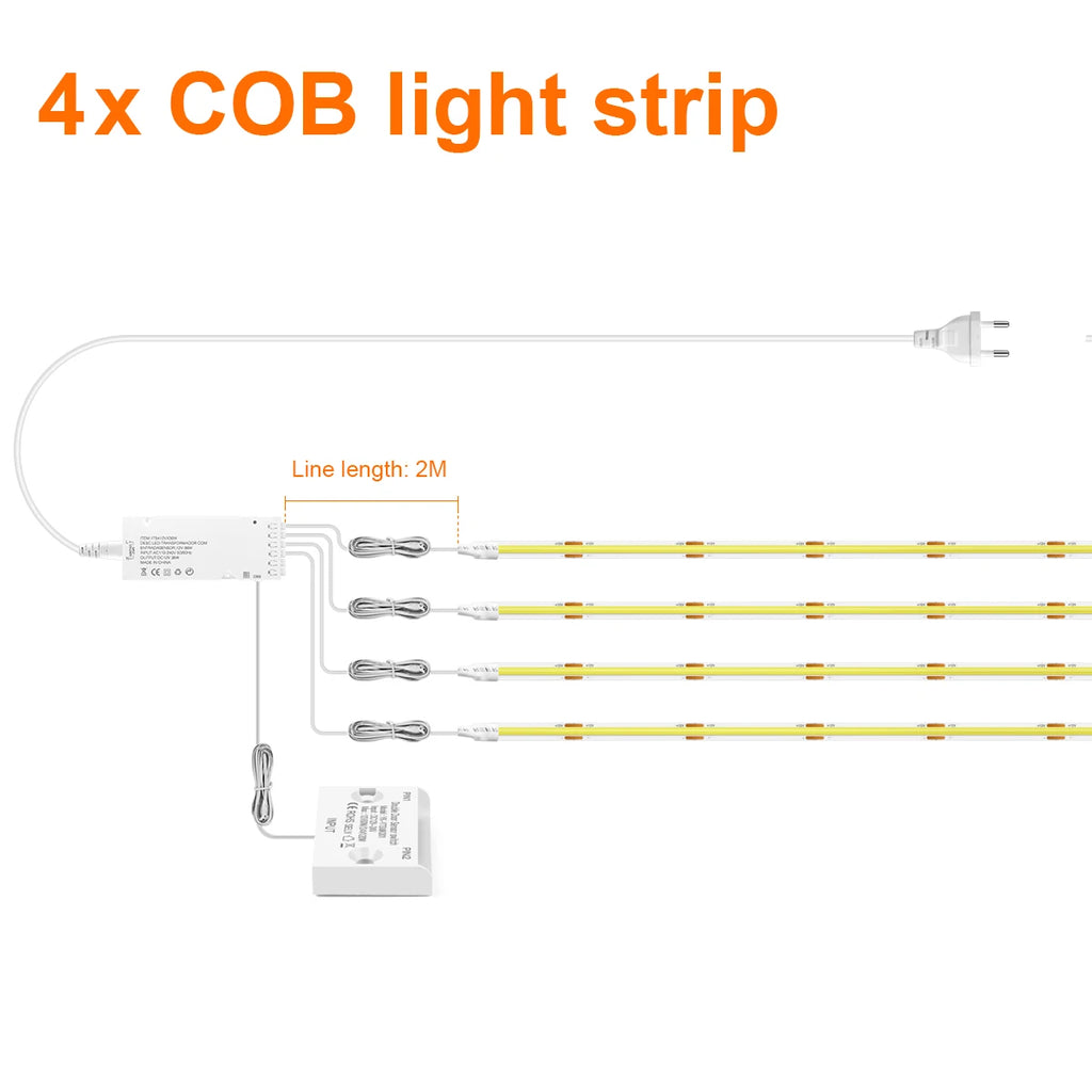 Smart Door Proximity Sensor Control LED Under Cabinet Lights 12V COB LED Strip Showcase Wardrobe Lamp Backlight For Room Kitchen