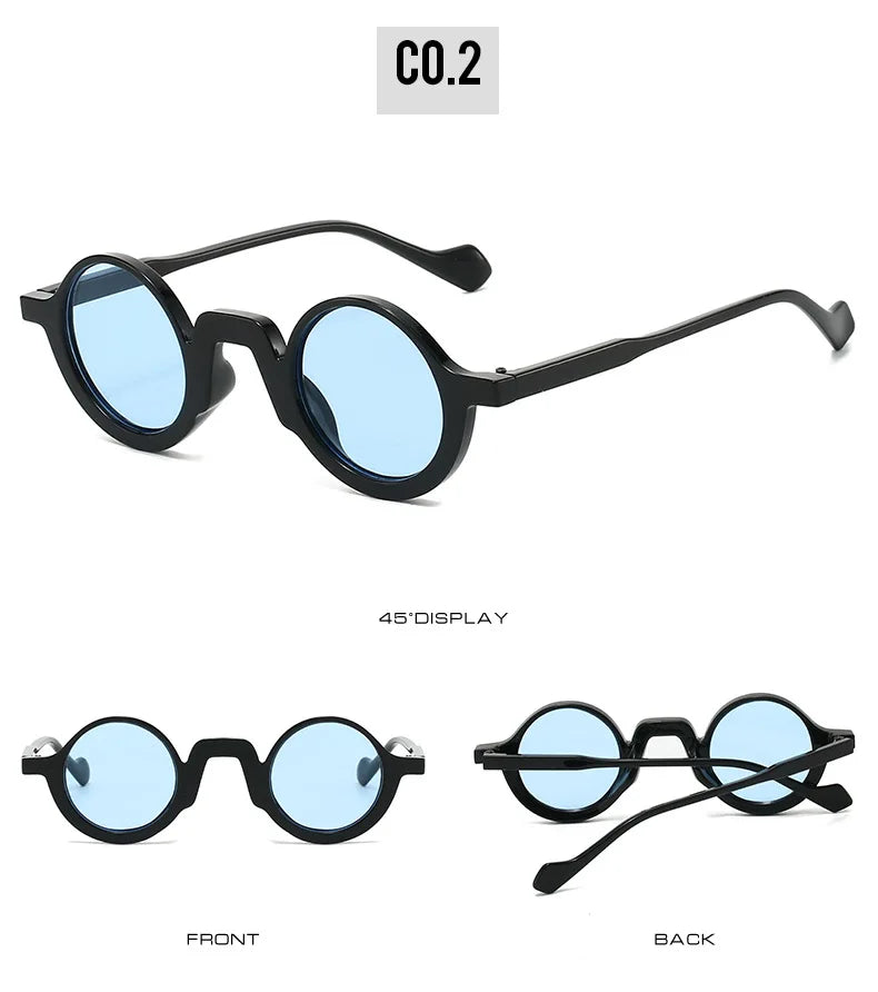European and American New Retro Round Small-Frame Glasses with a High-End Feel, Unisex Sun Protection and Anti-Uv Sunglasses