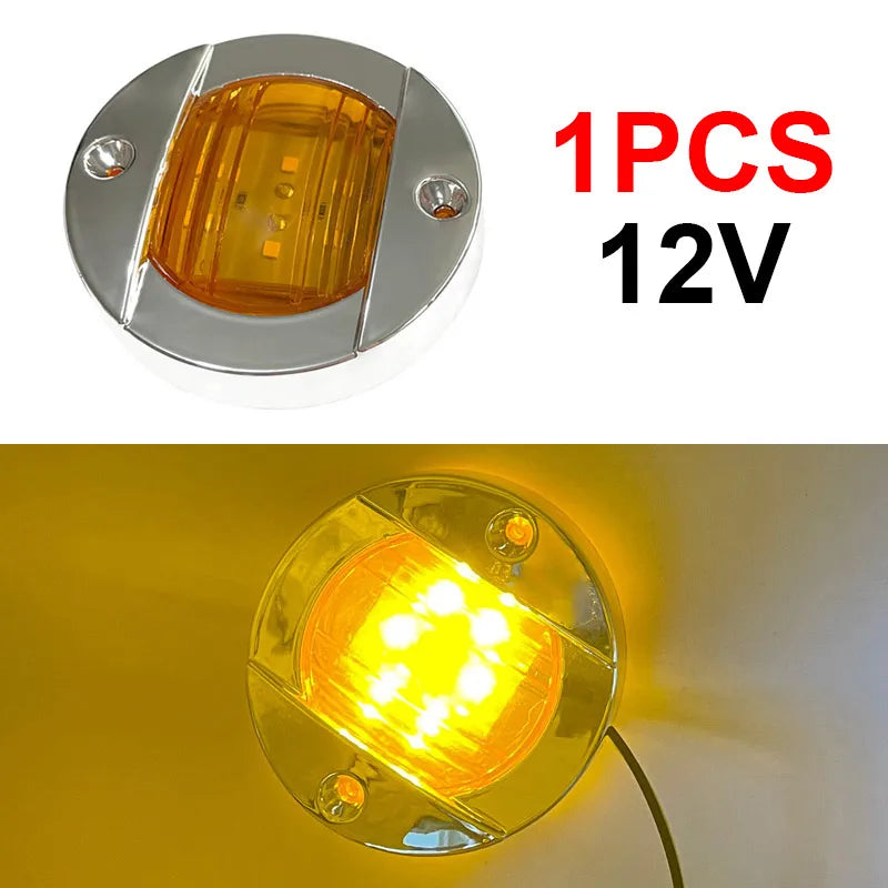 1Pcs DC12V/24V Marine Boat Transom LED Stern Light Round Cold White LED Tail Lamp Yacht Accessory Blue/White/Yellow/Green/Red