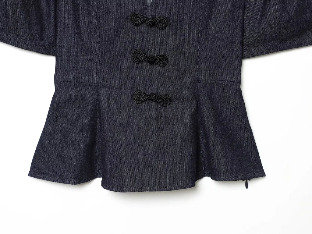 Denim Women's Shirts Blouse 2026 Summer New Fashion Slim V-neck Blouses Women's Summer Chic Travel Holiday Youth Shirts Tops