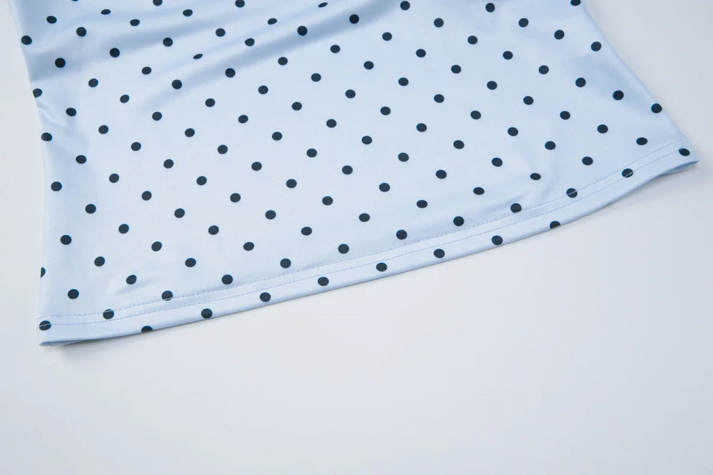 Fashion Polka Dot Halter Neck Tank Top Women Slim Fit Thin Strap Sleeveless Casual Summer Camisole