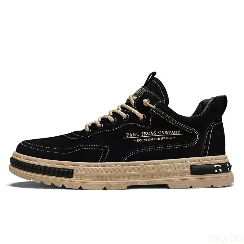 Men's shoes in autumn breathable anti slip waterproof wear-resistant work shoes thick soled simple comfortable board shoes