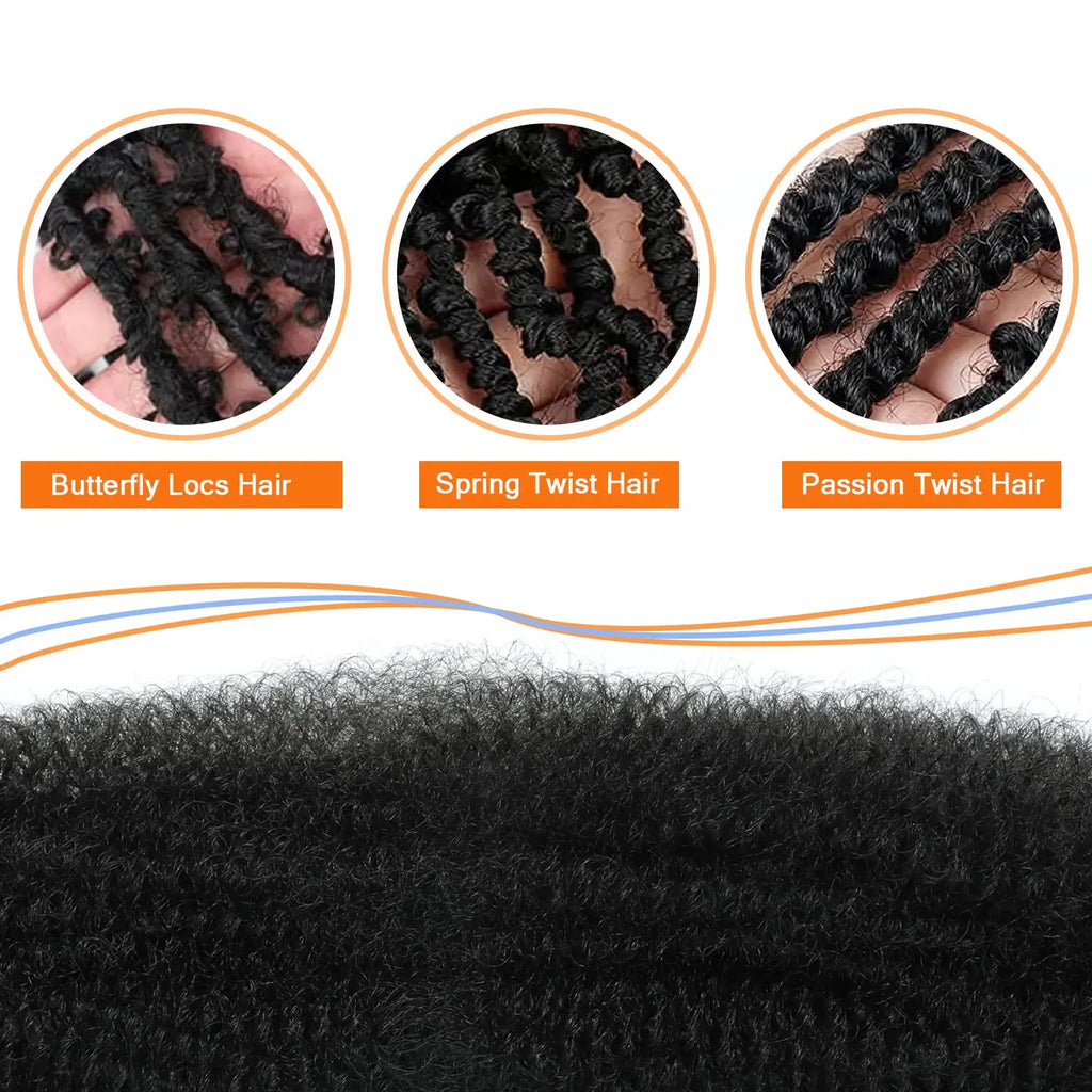 Springy Afro Twist Hair 18 Inch 2-8 Packs Blue and Red Color Pre Fluffed Marley Twist Braiding Hair for Black Women Synthetic