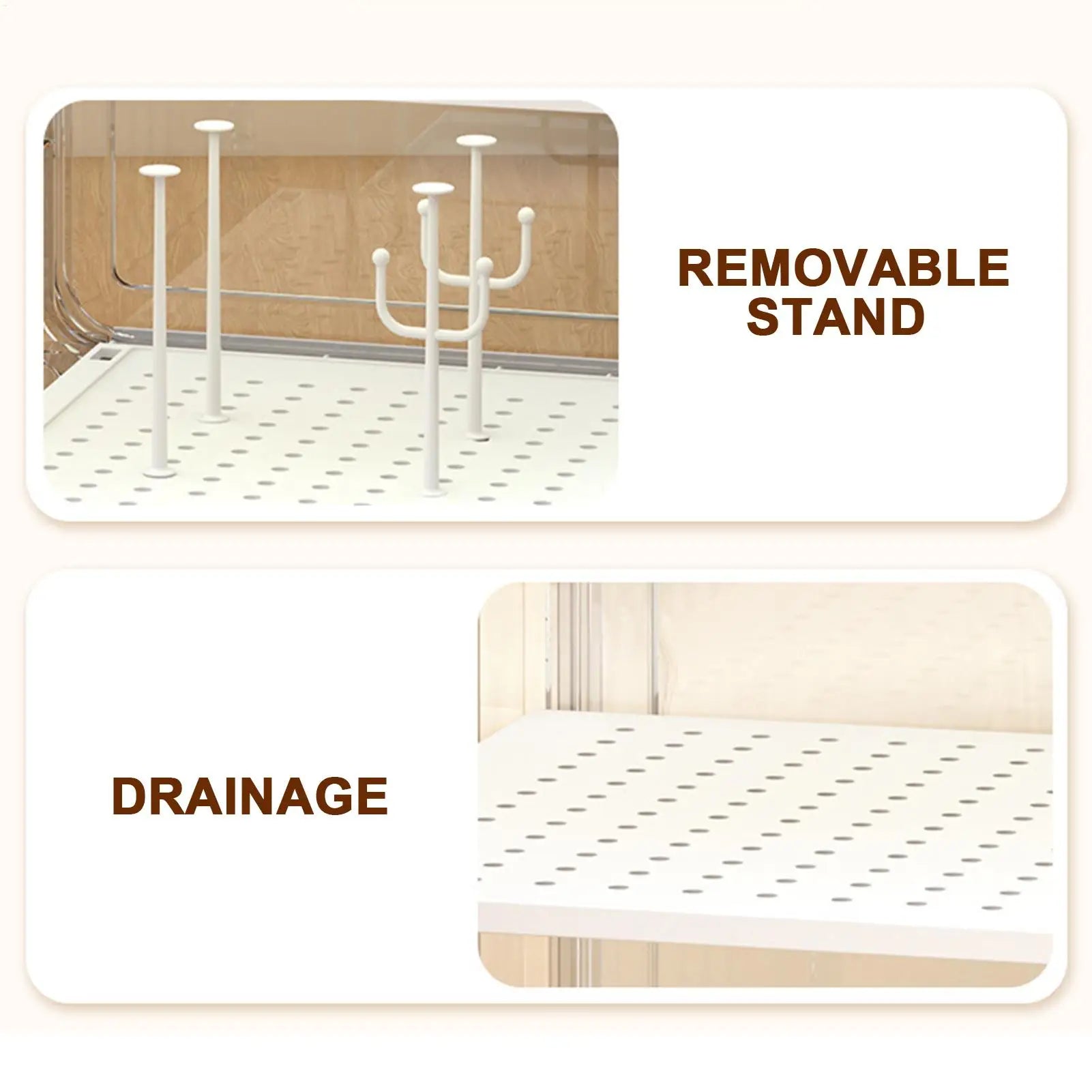 Kids Utensil Organizer Clear Adjustable Storage Rack for Baby Bottles Cups Plates Kitchen Countertop Fridge Dining Cabinet