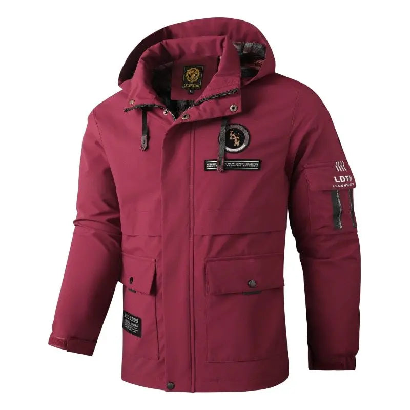 Men's Casual Jacket Parka Autumn/Winter Hooded Jacket Men's Coat Solid Color Outdoor Chic