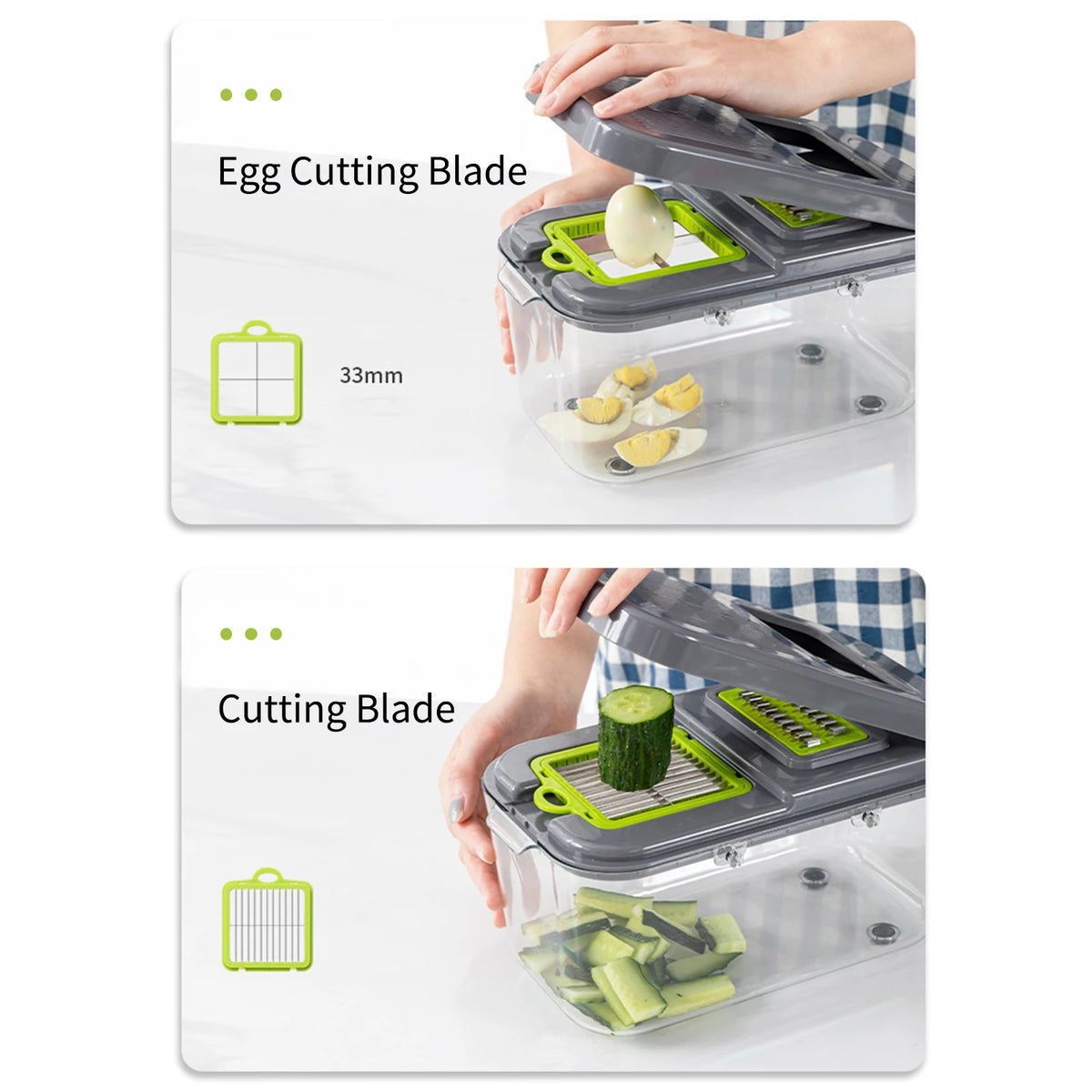 22 in 1 Multifunctional Vegetable Chopper Manual Chopper with Container Food Chopper Cutter for Onion Garlic Carrot Potato With