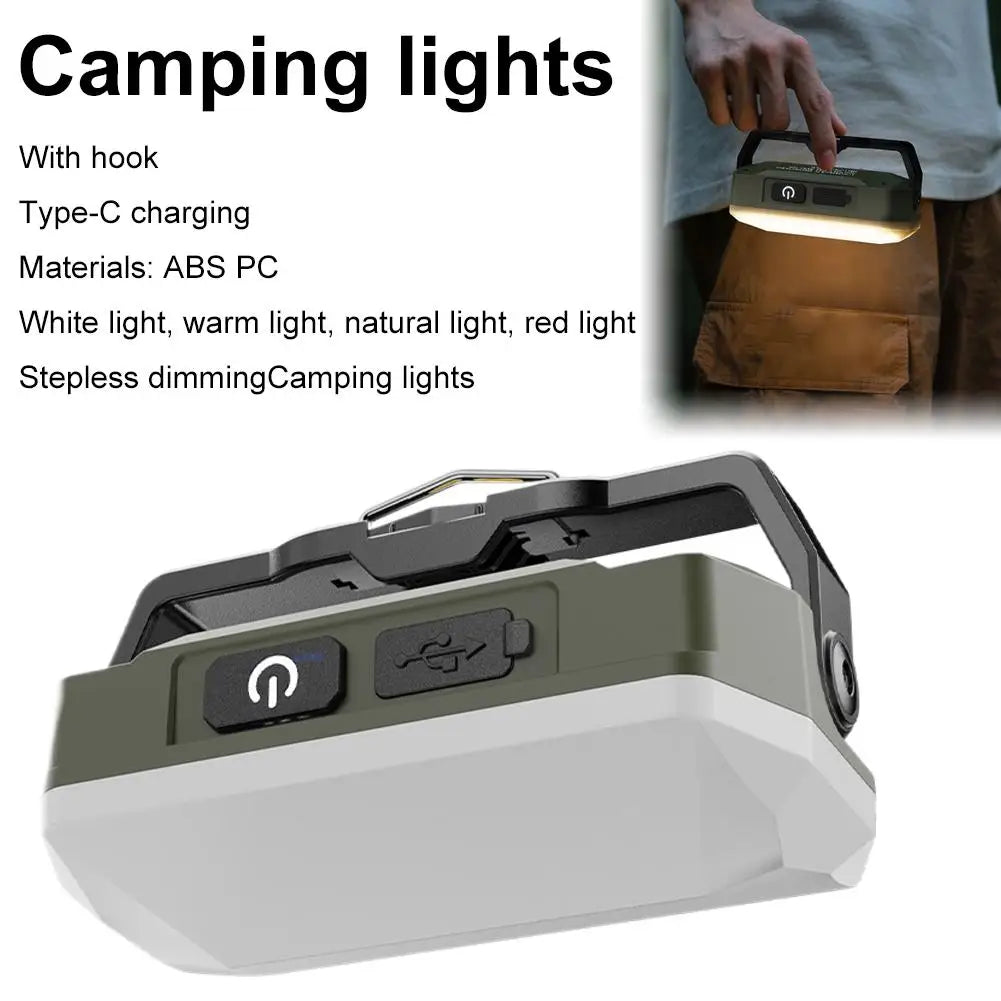 Camping Lights LED Rechargeable Magnetic Spotlight Adjustable Bright Camping Flashlight For Hiking Fishing Tent Outdoor Power