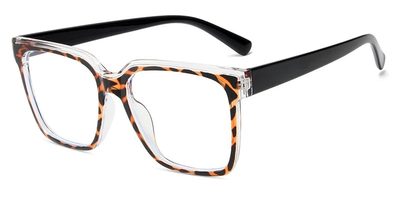 Fashion Double Color Women Cat Eye Glasses Frame Retro TR90 Clear Anti-Blue Light Eyewear Men Optical Blue Yellow Frame