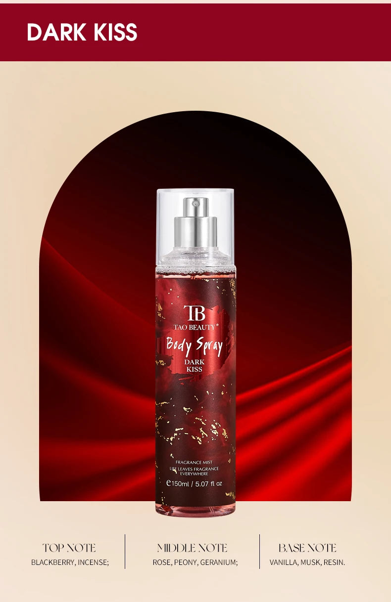Plant Floral Car Perfume Spray, 150ml Long Lasting Body & Car Air Freshener, 4 Scents Vanilla Coconut/Rose/Lily/Dark Kiss, Auto