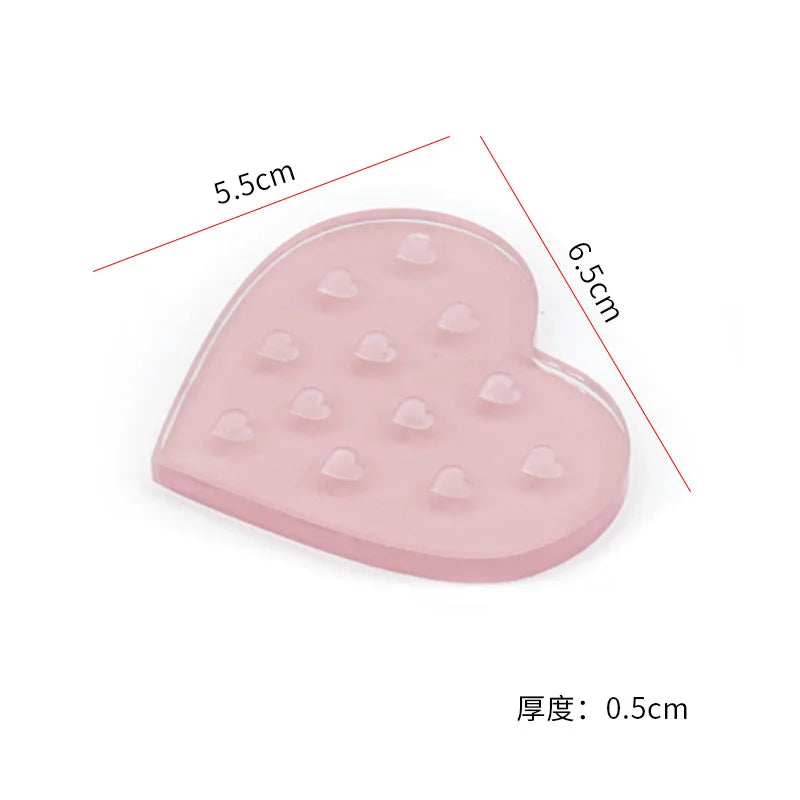 Eyelash Extension Pallet False Eyelashes Stand Holder Crystal Glass Heart Shaped Transparent Glue Tray Lash Lifting Makeup Tools