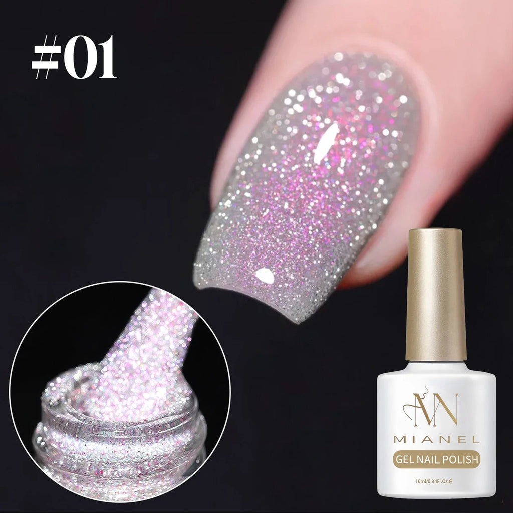 1-12pcs Wine Red Flash Crushed Strobe High Density Diamond Glitter Gel Nail Polish Black Nails Red Nails White Nails