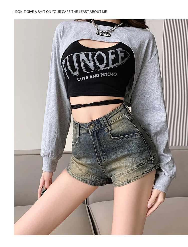 American Vintage Denim Shorts Women 2025 Spring Summer New High Waist Slim Y2K Short Jeans Woman Streetwear