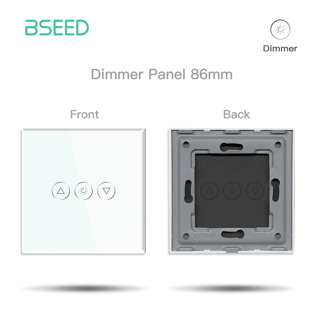 BSEED WIFI Wall Light Switches Glass Panel Parts White Smart Touch Switches Function Parts EU Sockets Power Outlet Parts