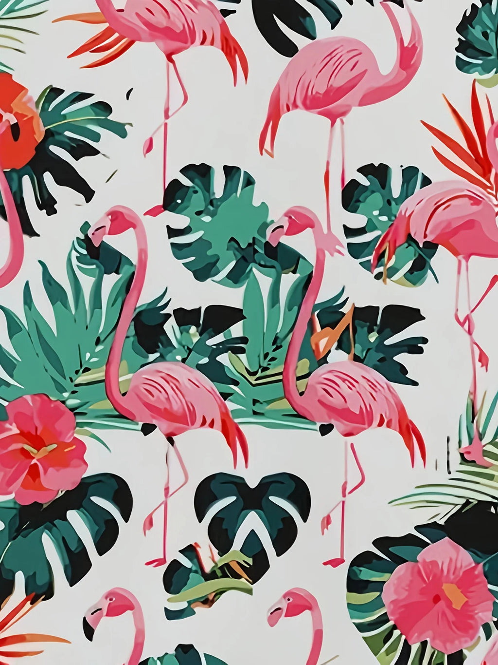 Multi Styles Full Print White Flamingo Hibiscus Hawaiian Shirt Men Retro Short Sleeve Resort Photo Camisa Hombre