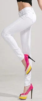 Women's Candy Color Pants Pencil Trousers Spring Autumn Elegant Office Mid Waist Pants For Women Slim Skinny Jeans Pants Female