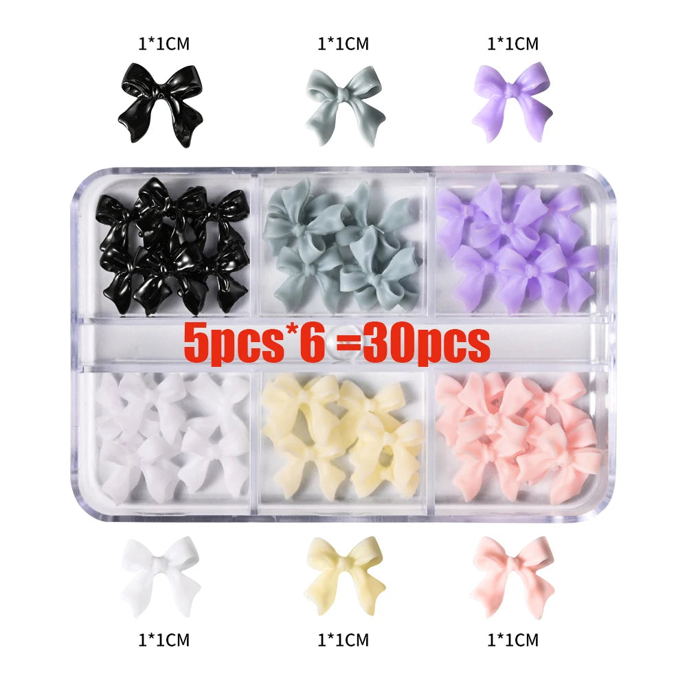 30Pcs-6gGrids Luxury Sailor&Moon 3D Red Crystal Nail Charms Gold Alloy Metal Love-Heart Diamond Nail Decor DIY Manicure Jewelry
