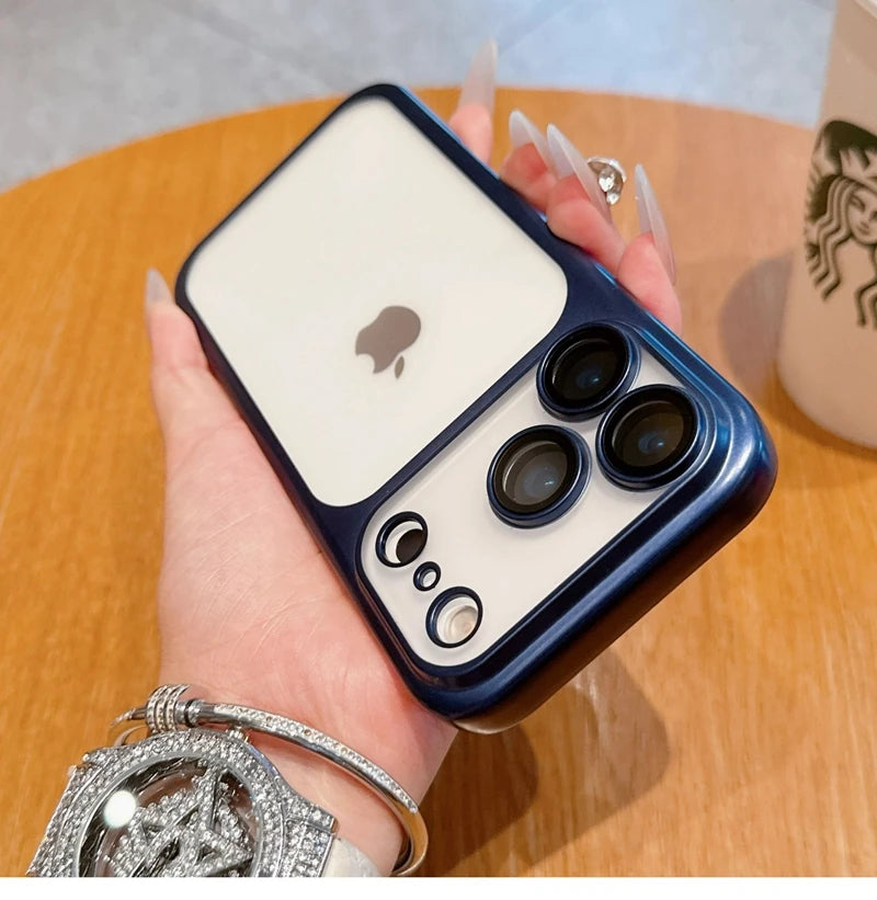 Luxury Soft Matte Phone Case For iPhone 11 12 13 14 15 16 17 18 Pro Max Plus Air Electroplating Silicone Bumper Back Cases Cover