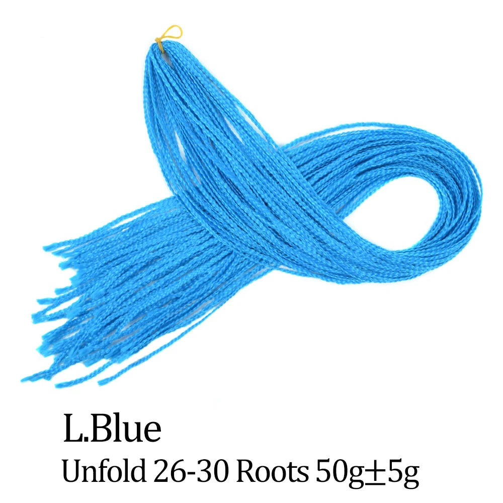 28 Inch Crochet Box Braids Colored Synthetic Braid Synthetic Zizi Braiding Brown Blue Red Crochet Hair For Women Hair Extensions