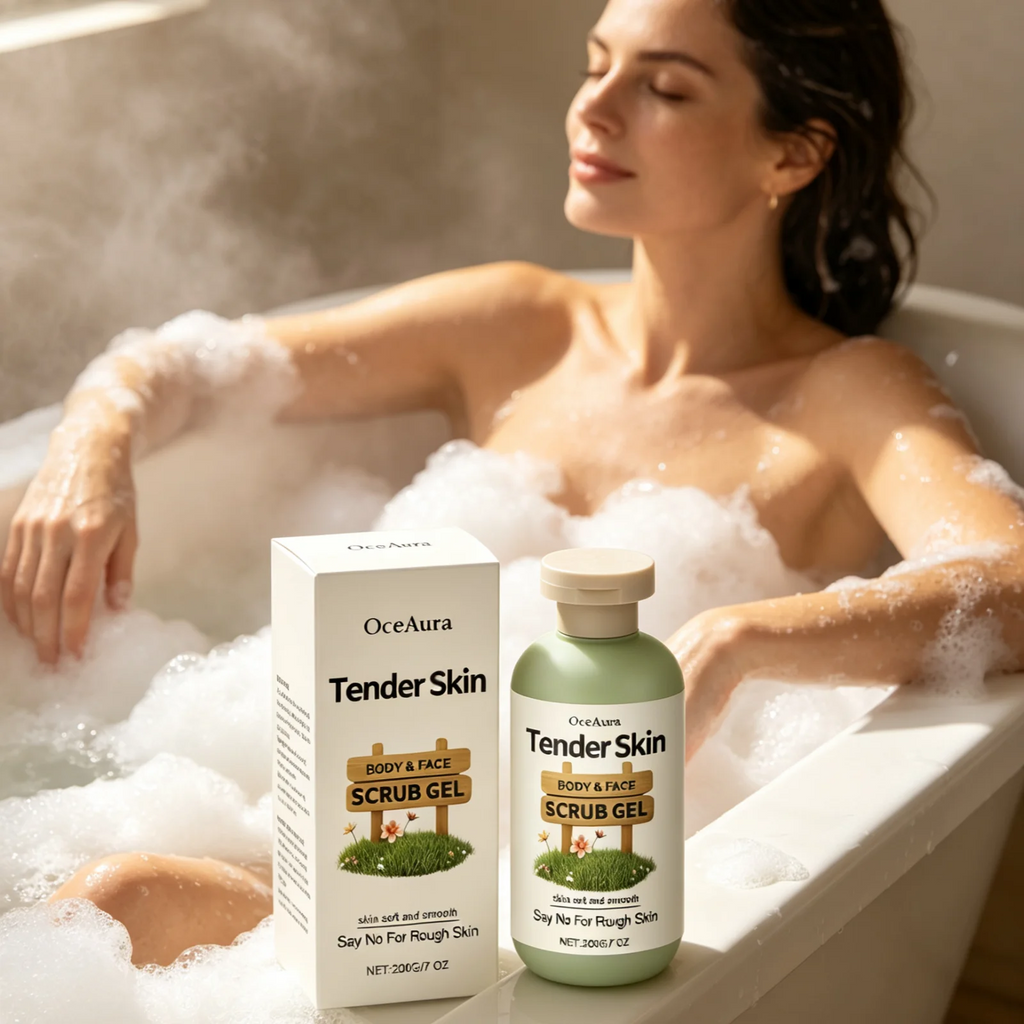OceAura Tender Skin Scrub Gel Dead Skin Removal Deep Cleansing Smoothing Skin Renewal Refreshing Non Greasy Exfoliating Gel 200g