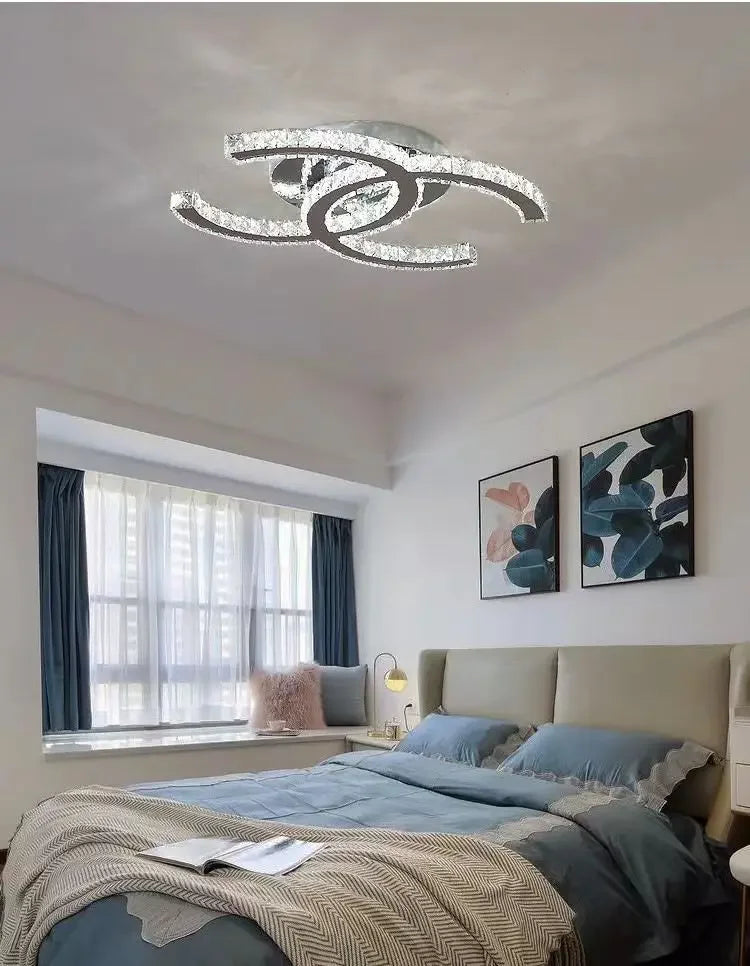 Modern 2024 New Special-shaped Crystal Chandelier Modern Simple Decoration Living Room Dining Room Home Decoration