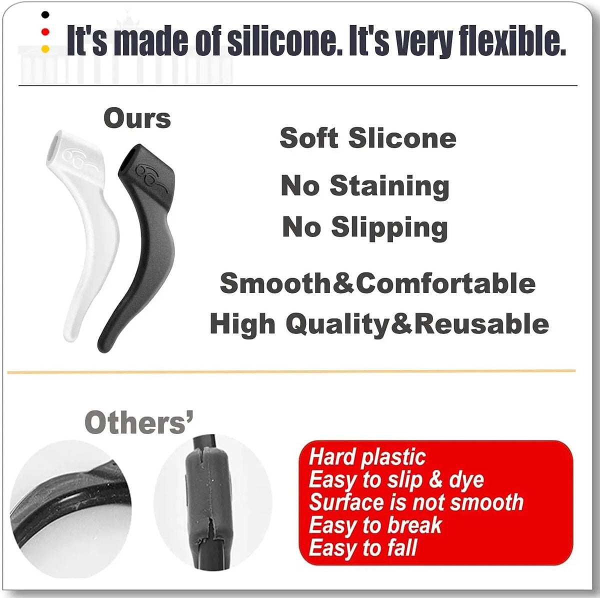 2/40pcs Silicone Ear Hook Anti-slip Glasses Leg Ear Sleeve Bracket Fastener Sunglasses Accessories Grip Anti-fall Eyewear Holder