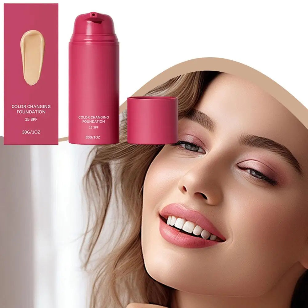 Natural Temperature-Adaptive Color Correcting Foundation Long Lasting Brightening Clear Base Makeup Even Skin Tone Face Makeup